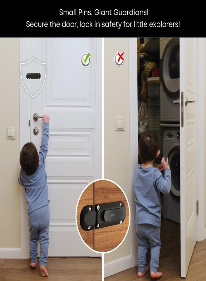 LAPO 1 Piece Latch Lock for Home, Door Latches for Bathroom, Chitkani Door Stopper, Baby Latch for Balcony, Bedroom, Storeroom (Material- Zinc, Black Finish, 3 Years Warrany)-YOT - Image 2